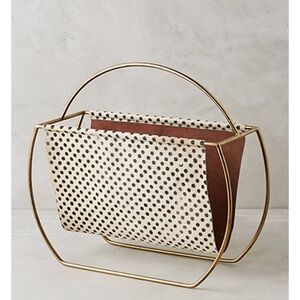 Anthropologie Polka Dot Cowhide Magazine Rack